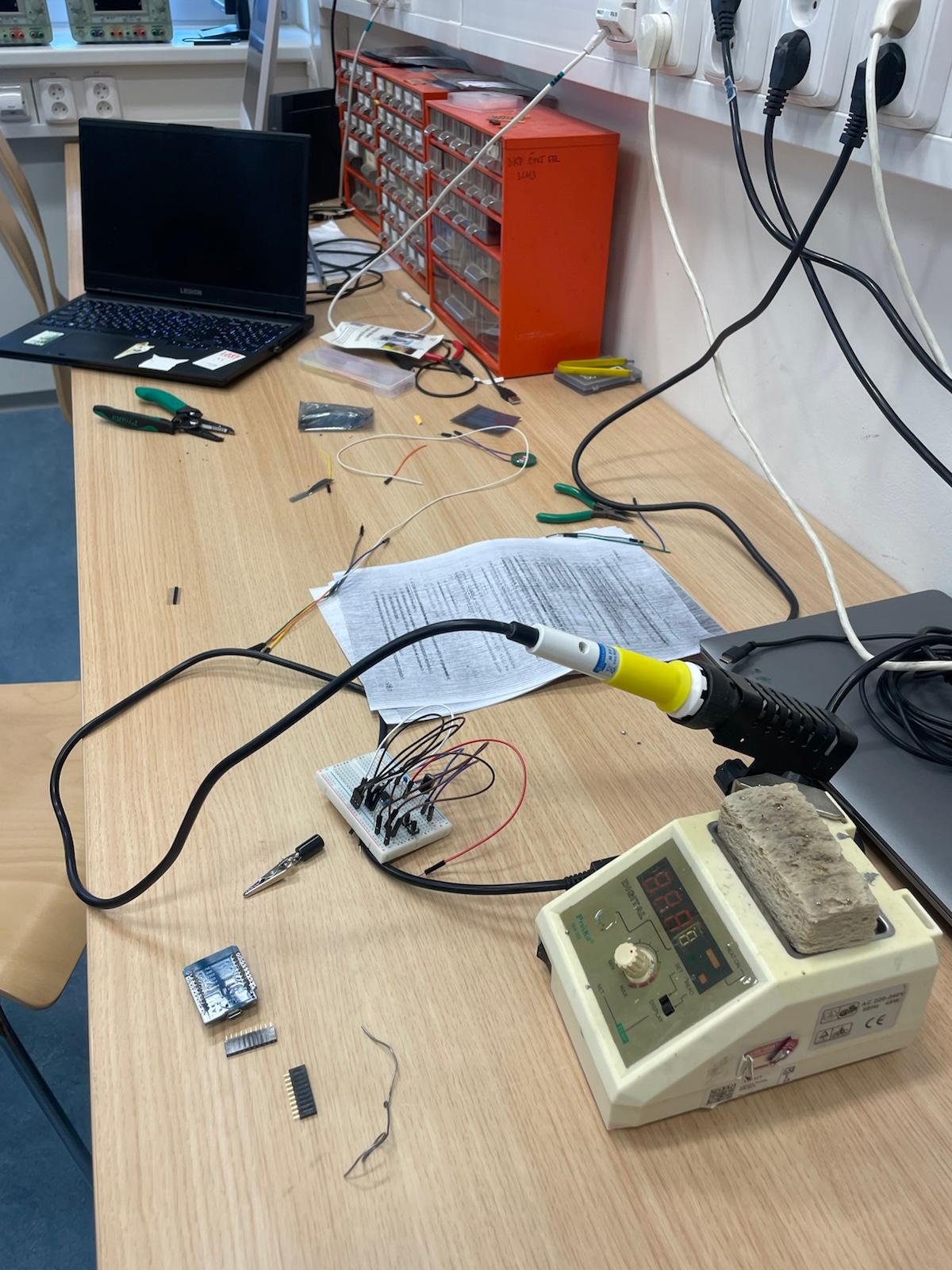Soldering in Lab